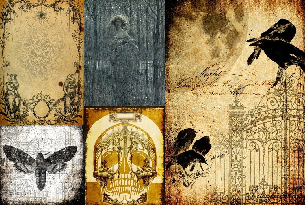 Roycycled Decoupage Paper | Halloween Project Blocks 2 20" x 30"