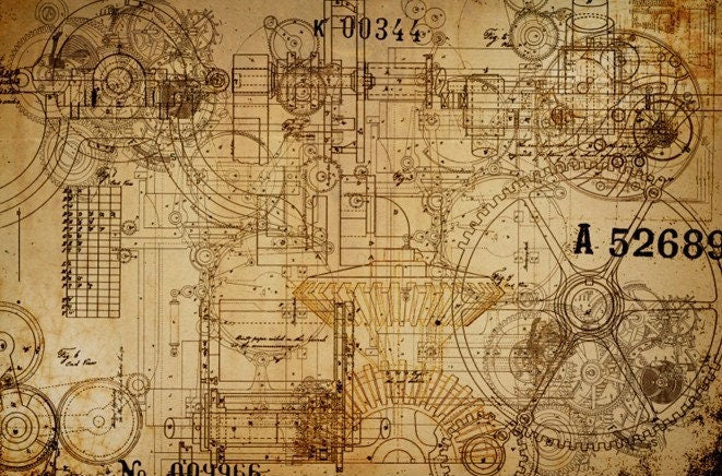 Roycycled Decoupage Paper | Mechanics 20" x 30"