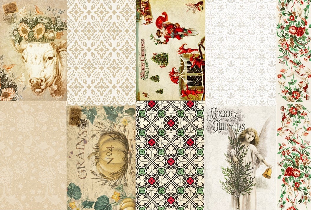 Roycycled Decoupage Paper | Small Holiday Project Blocks 20" x 30"