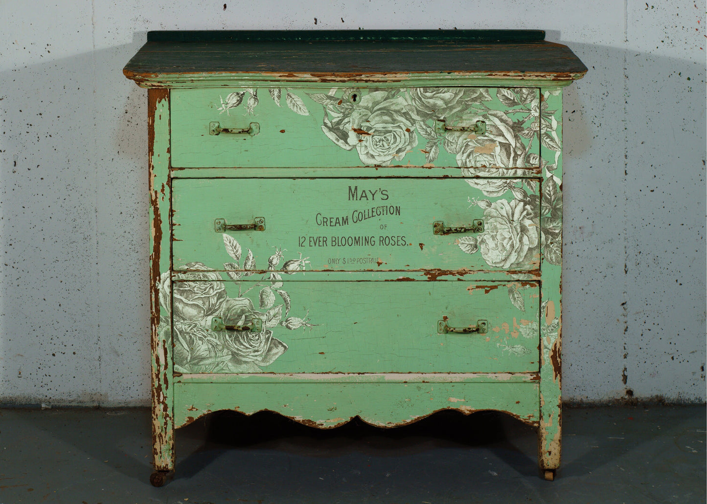 May's Roses IOD Transfer Pad with (4) 12 X 16 Sheets by Iron Orchid Designs Rub-On Furniture Transfer Decal