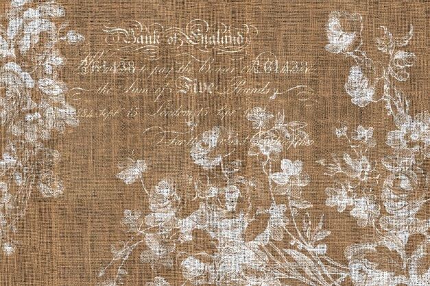 Roycycled Decoupage Paper | Floral Burlap - Landscape 20" x 30"