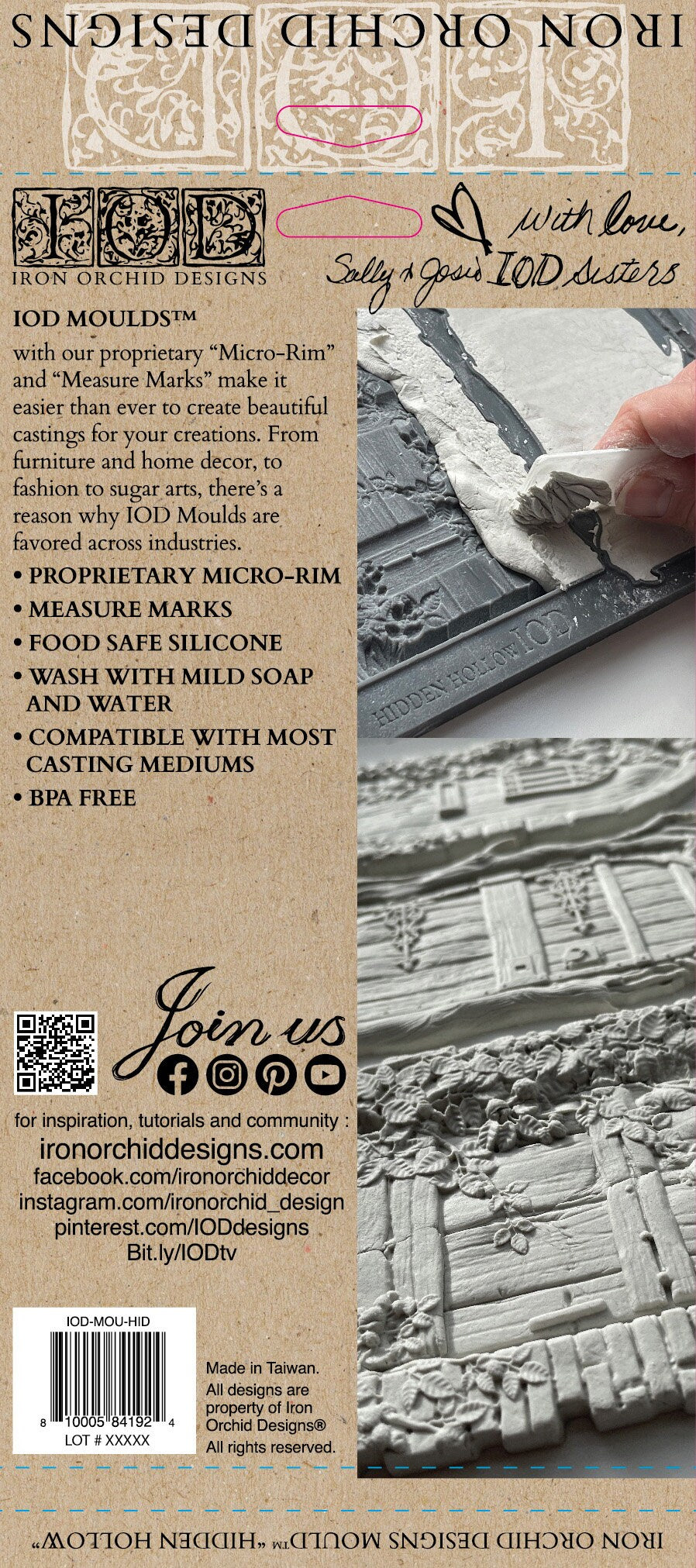 Hidden Hollow IOD décor mould 6 x 10 - by Iron Orchid Designs