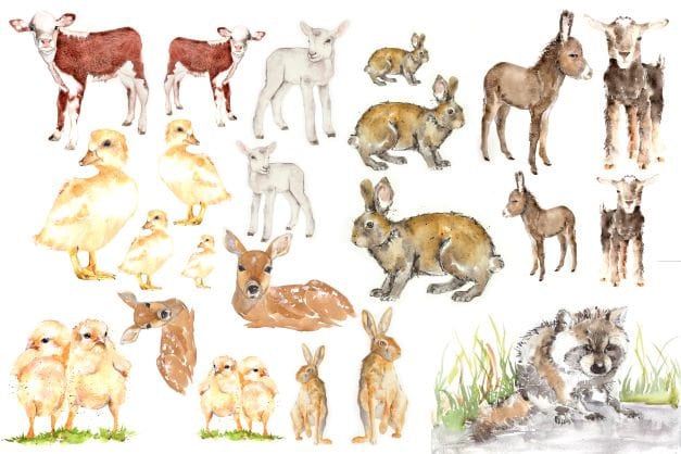 Roycycled Decoupage Paper | Baby Animals 20" x 30"