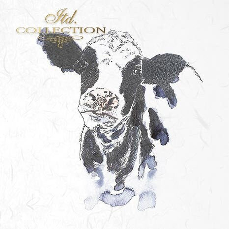 Pig, hog, sheep, cow ITD Collection decoupage paper | 6 sheets of rice paper 6" x 6" each 6 different designs in one package