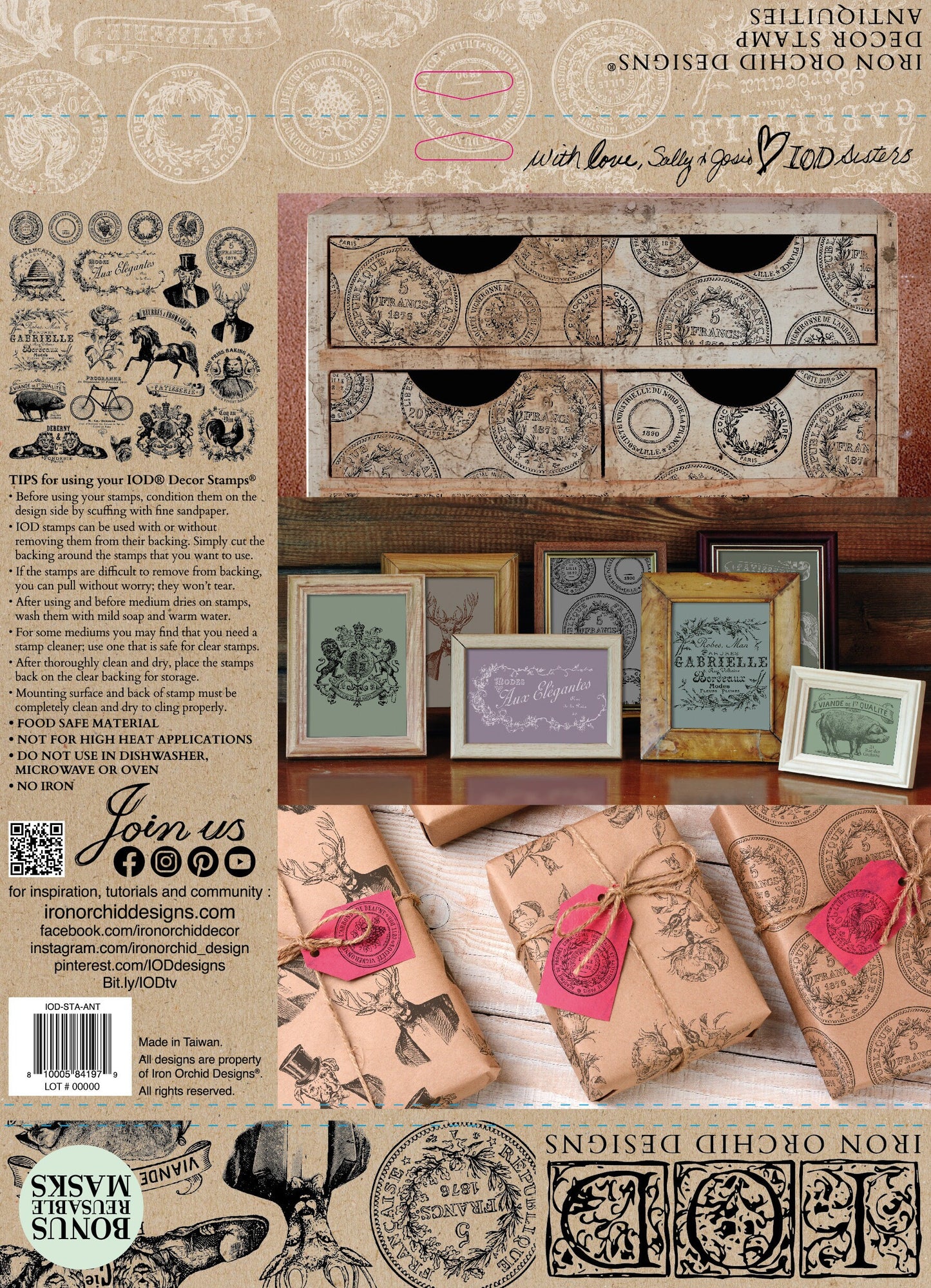 Antiquities 12 x 12 IOD stamp - by Iron Orchid Designs