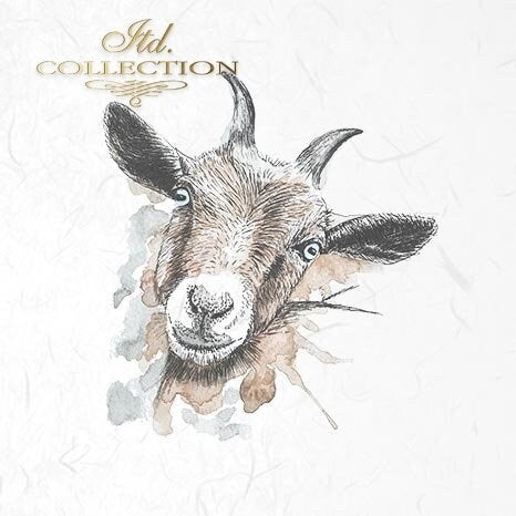 Sheep, goats, rams ITD Collection decoupage paper | 6 sheets of rice paper 6" x 6" each 6 different designs in one package