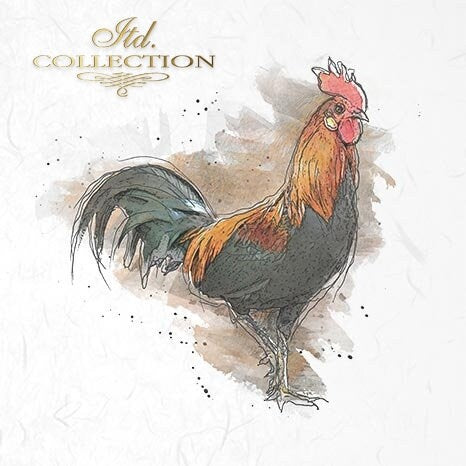 chickens, chickens, cocks ITD Collection decoupage paper | 6 sheets of rice paper 6" x 6" each 6 different designs in one package