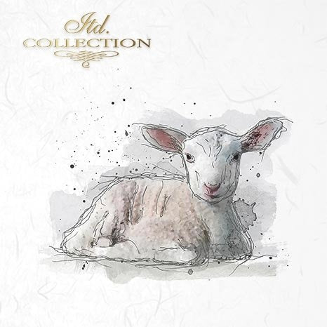 Sheep, goats, rams ITD Collection decoupage paper | 6 sheets of rice paper 6" x 6" each 6 different designs in one package