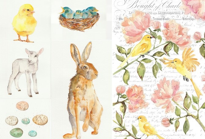 Roycycled Decoupage Paper | Spring Blocks 20" x 30"