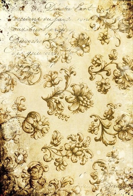 Roycycled Decoupage Paper | Distressed Grungy Floral 20" x 30"