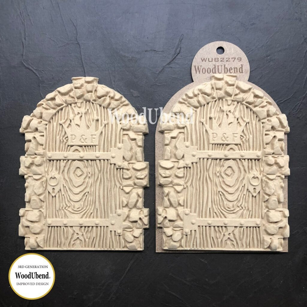 Wood U Bend Set of 2 Medieval Doors WUB2279 (7 x 5.2 in)