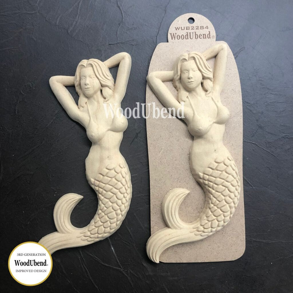 Wood U Bend Pack Of 2 Mermaid WUB2284 (10.244 × 5.516 in)