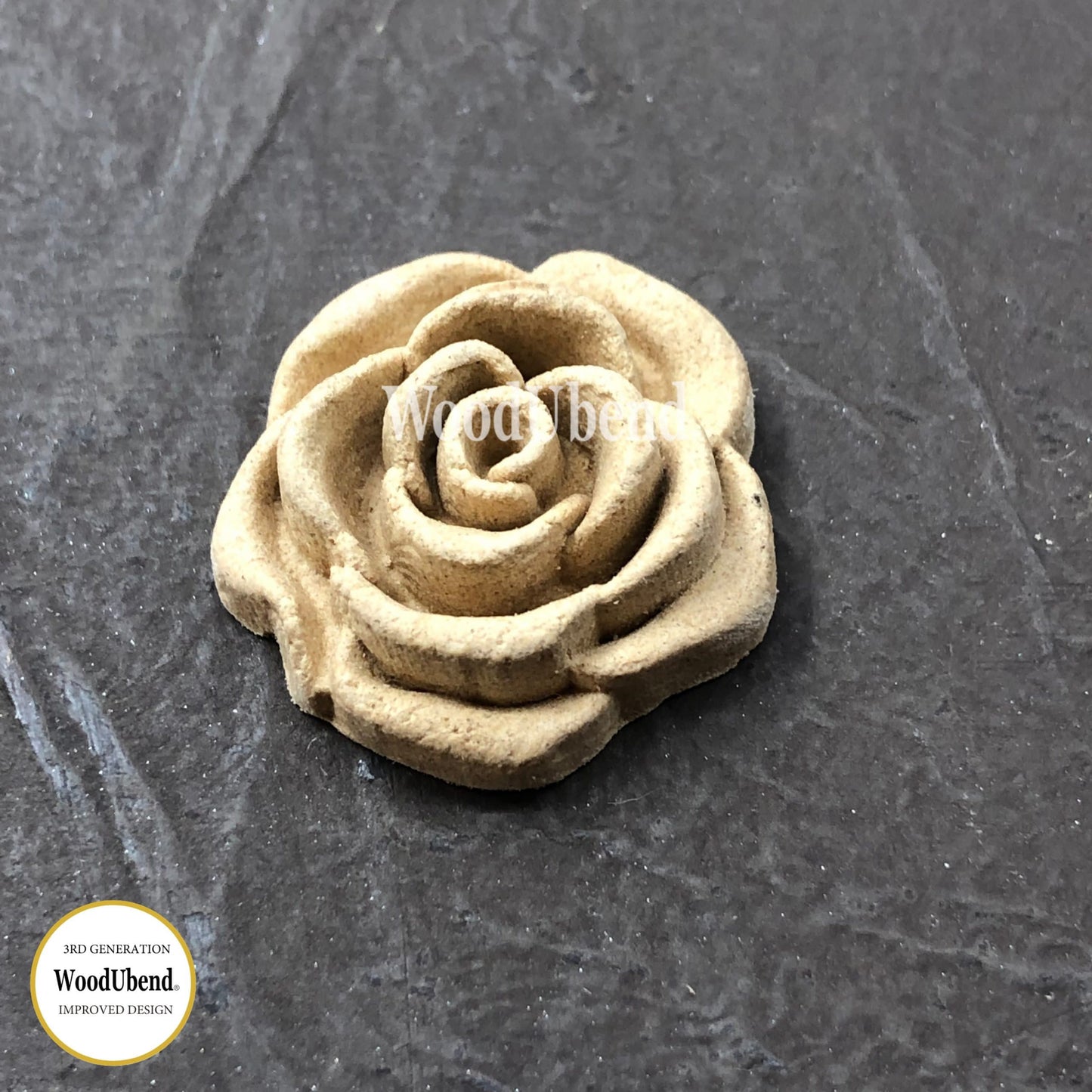 Wood U Bend Pack of 5 Swirl Rose Buds WUB0344 (1.06 x 1.06 in)