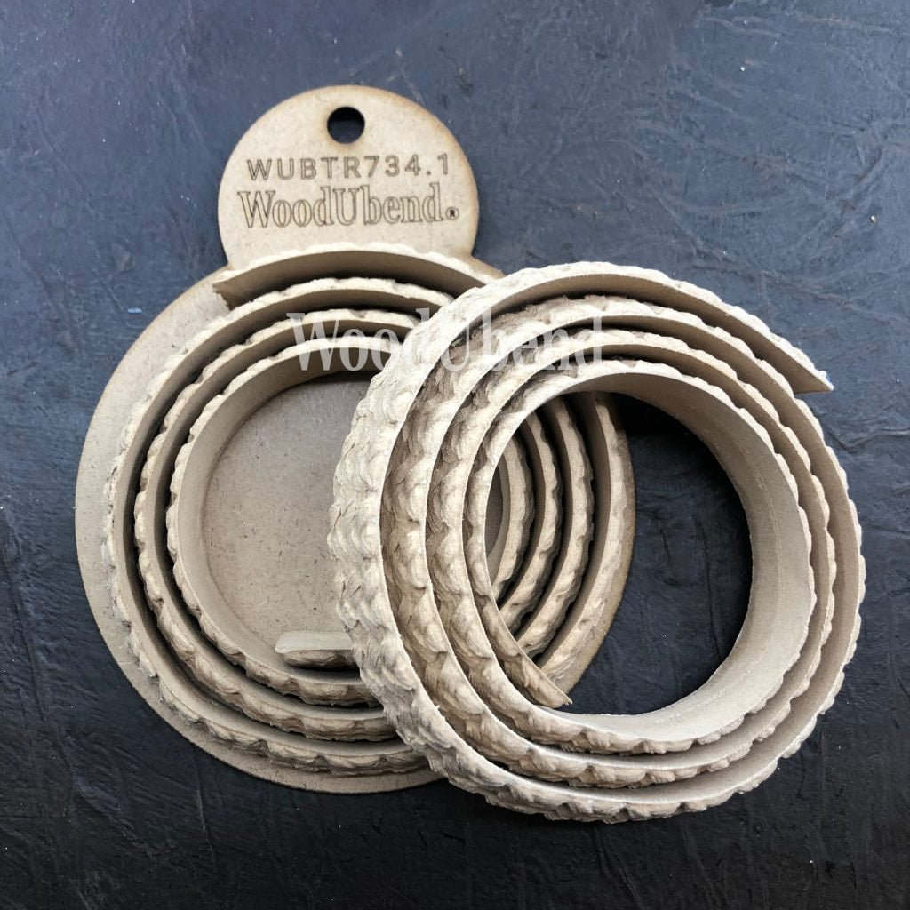 Wood U Bend Pack of Two Corn Weave Trims TR734.1 (39.4 × 0.7 in)