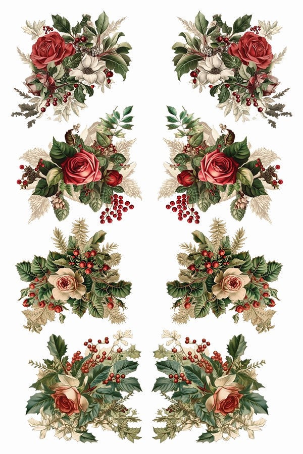 Candy Cane Cottage IOD Transfer Pad with (8) 8 X 12 Sheets by Iron Orchid Designs Rub-On Furniture Transfer Decal Limited Christmas Release