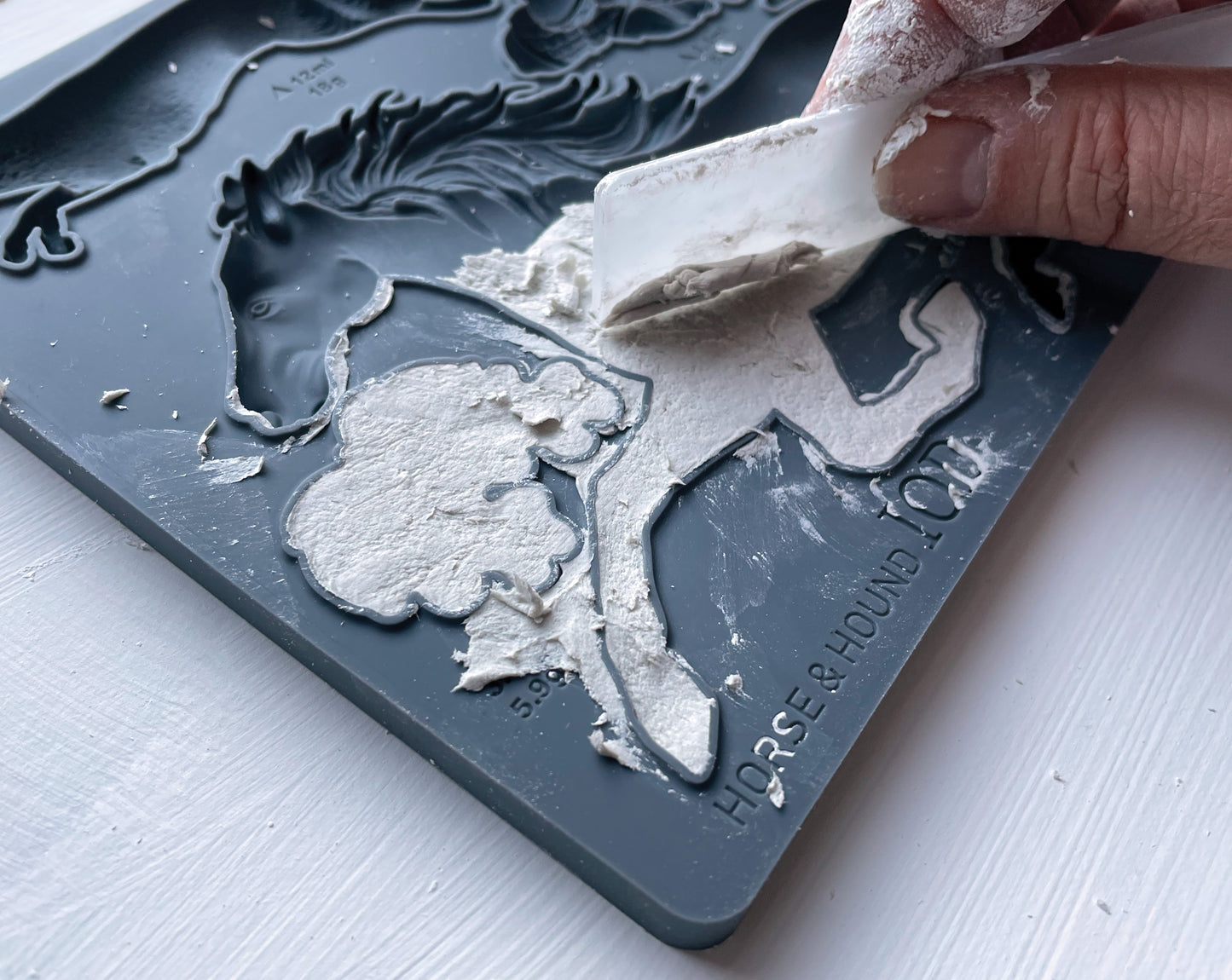 Horse and Hound IOD décor mould 6 x 10 - by Iron Orchid Designs