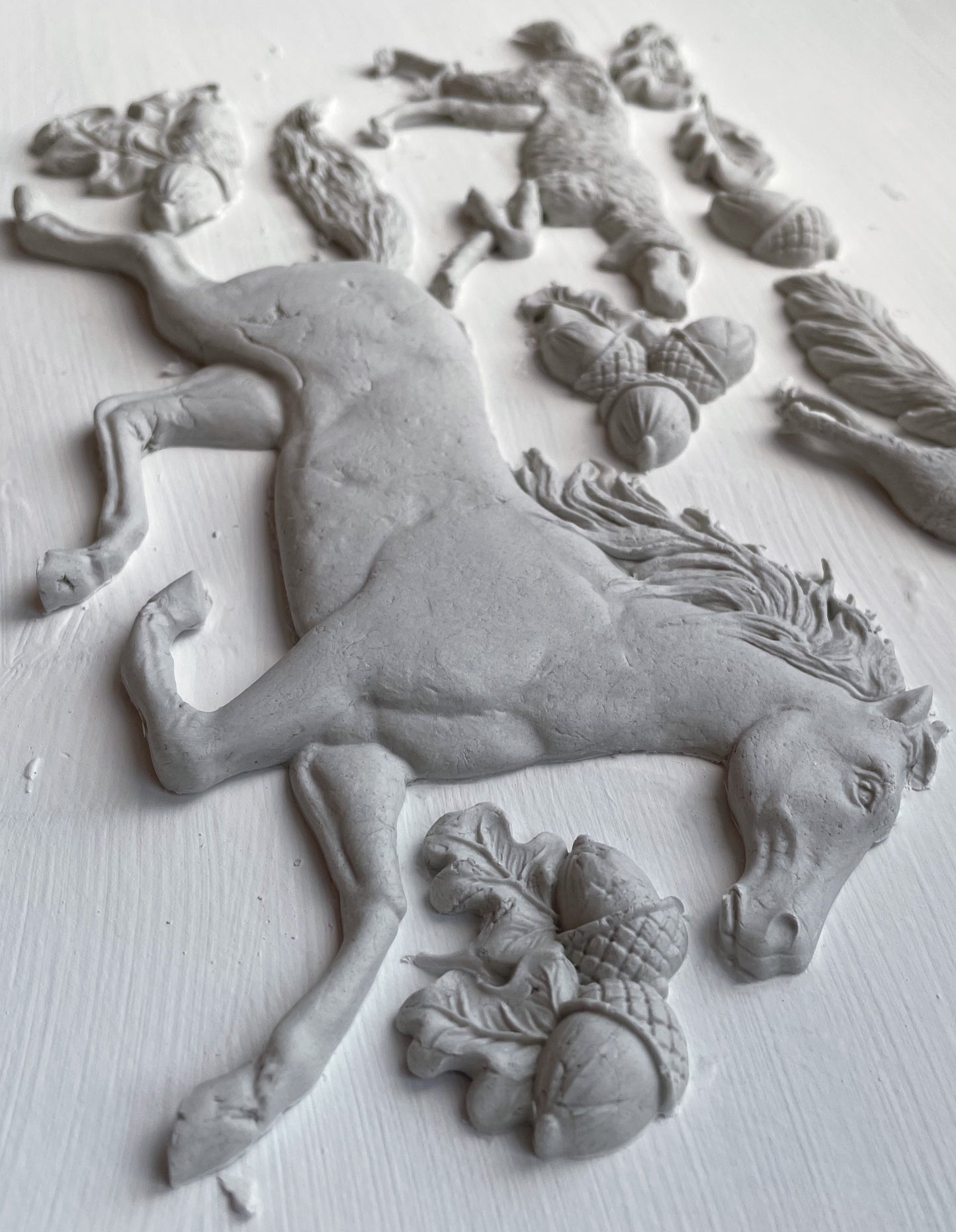 Horse and Hound IOD décor mould 6 x 10 - by Iron Orchid Designs