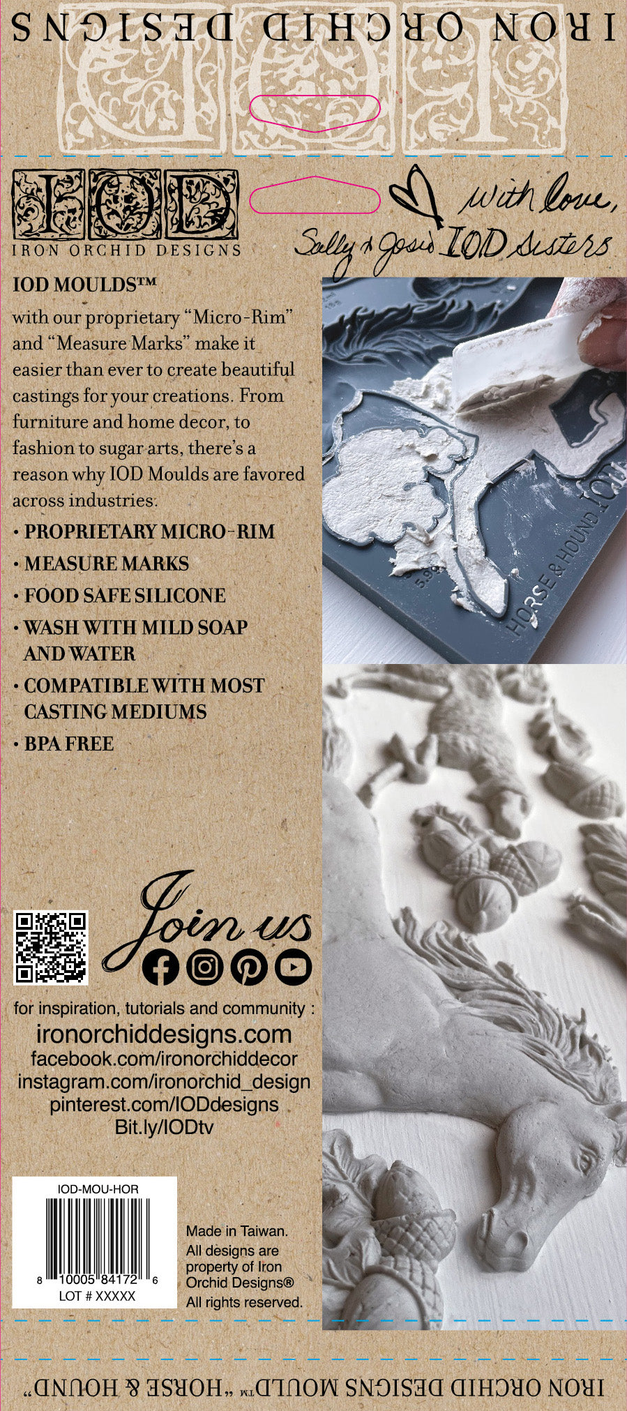Horse and Hound IOD décor mould 6 x 10 - by Iron Orchid Designs