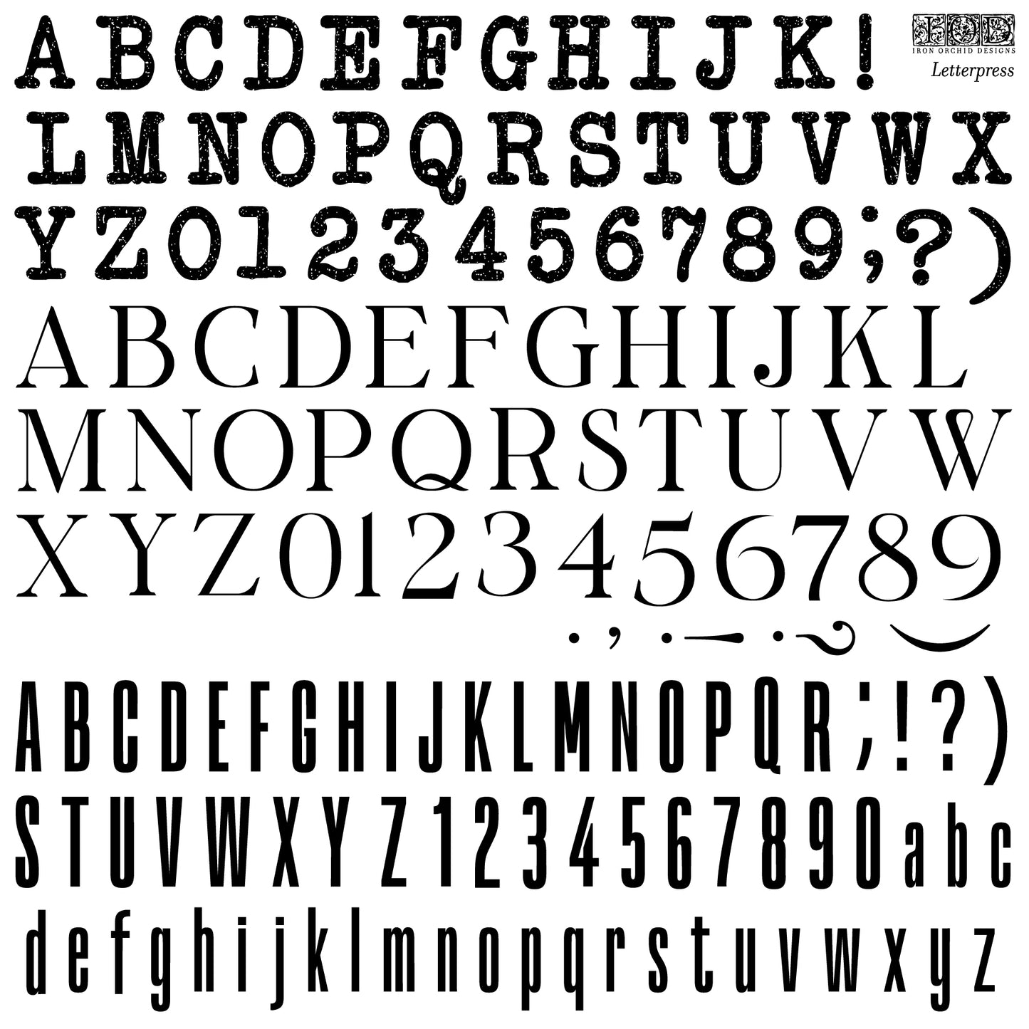 Letterpress 12 X 12 IOD stamp - by Iron Orchid Designs