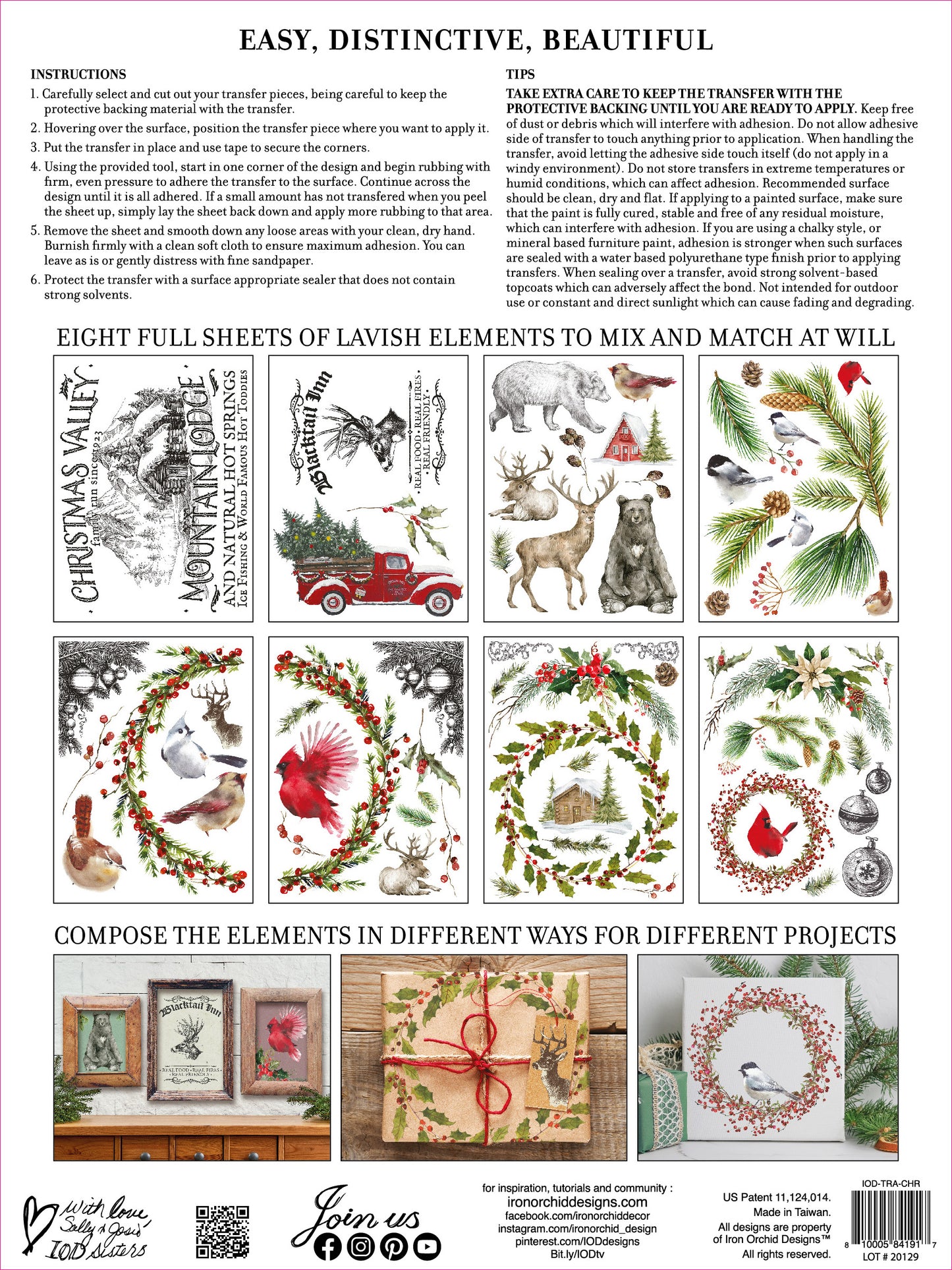 IOD transfer Christmas Valley transfer pad with (8) 12 X 16 Sheets by Iron Orchid Designs Furniture transfer decal