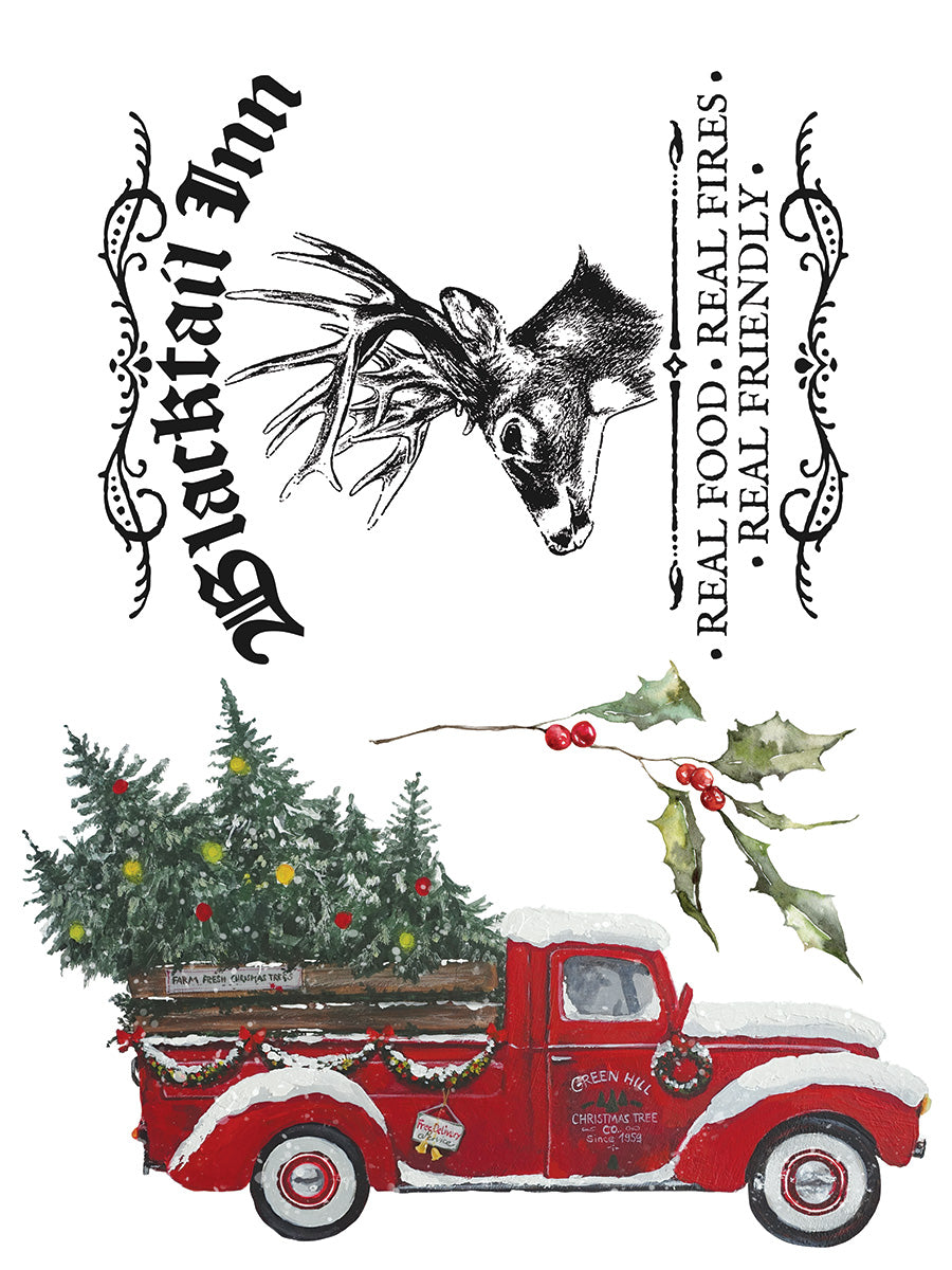 IOD transfer Christmas Valley transfer pad with (8) 12 X 16 Sheets by Iron Orchid Designs Furniture transfer decal