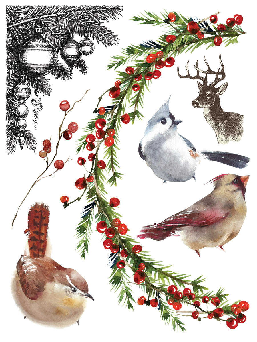 IOD transfer Christmas Valley transfer pad with (8) 12 X 16 Sheets by Iron Orchid Designs Furniture transfer decal