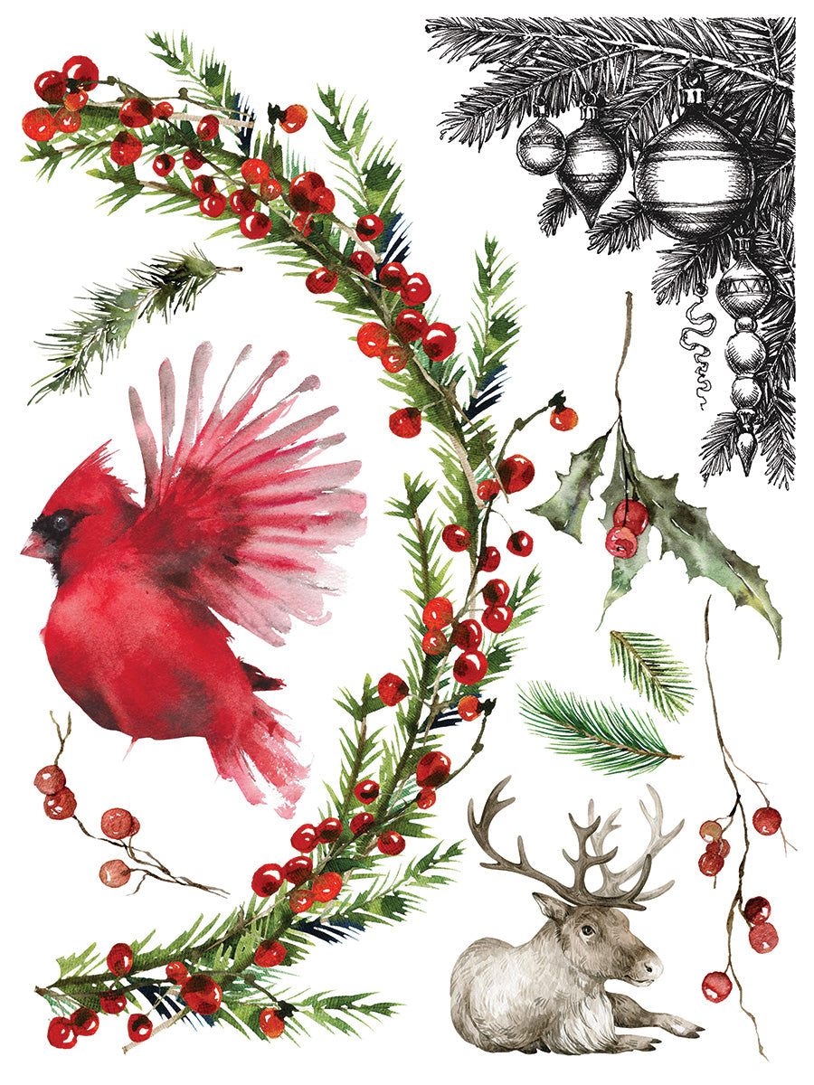 IOD transfer Christmas Valley transfer pad with (8) 12 X 16 Sheets by Iron Orchid Designs Furniture transfer decal