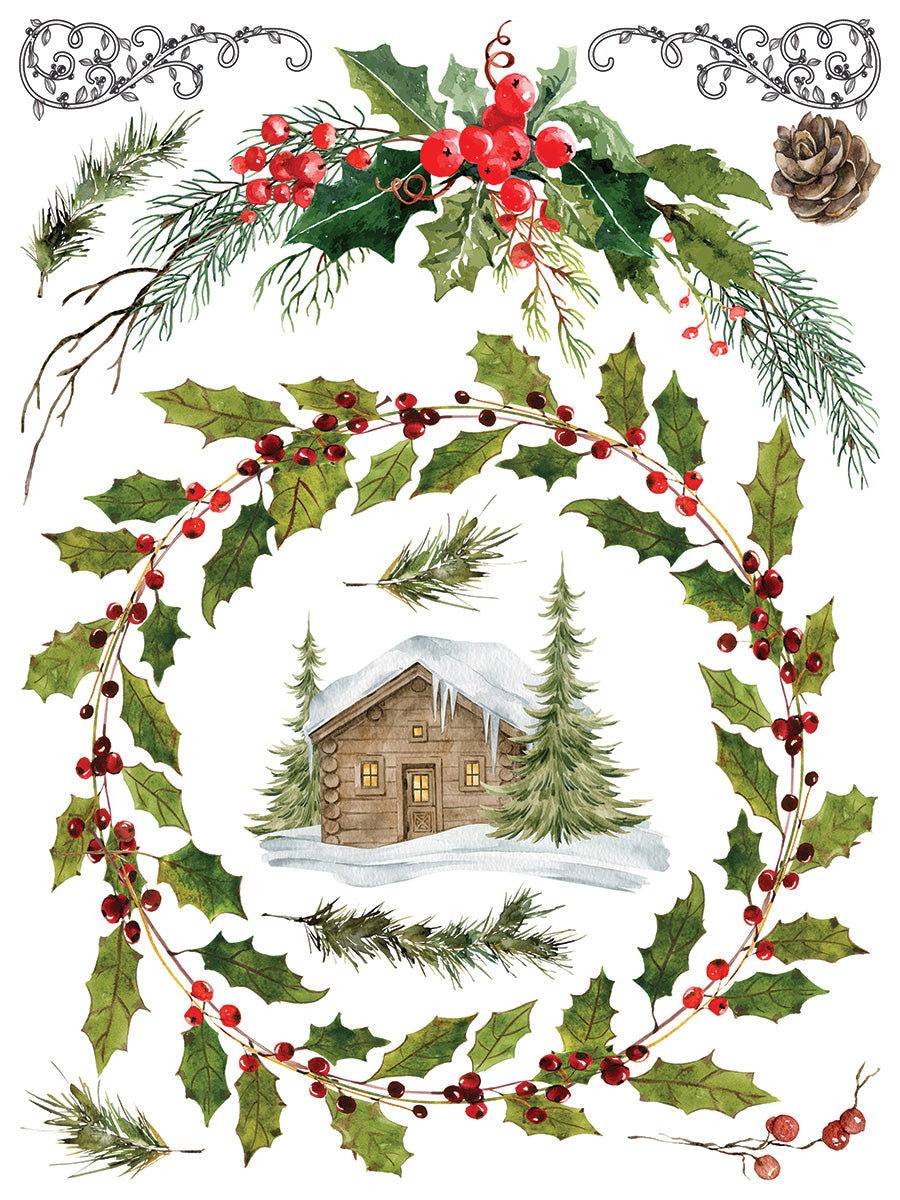 IOD transfer Christmas Valley transfer pad with (8) 12 X 16 Sheets by Iron Orchid Designs Furniture transfer decal