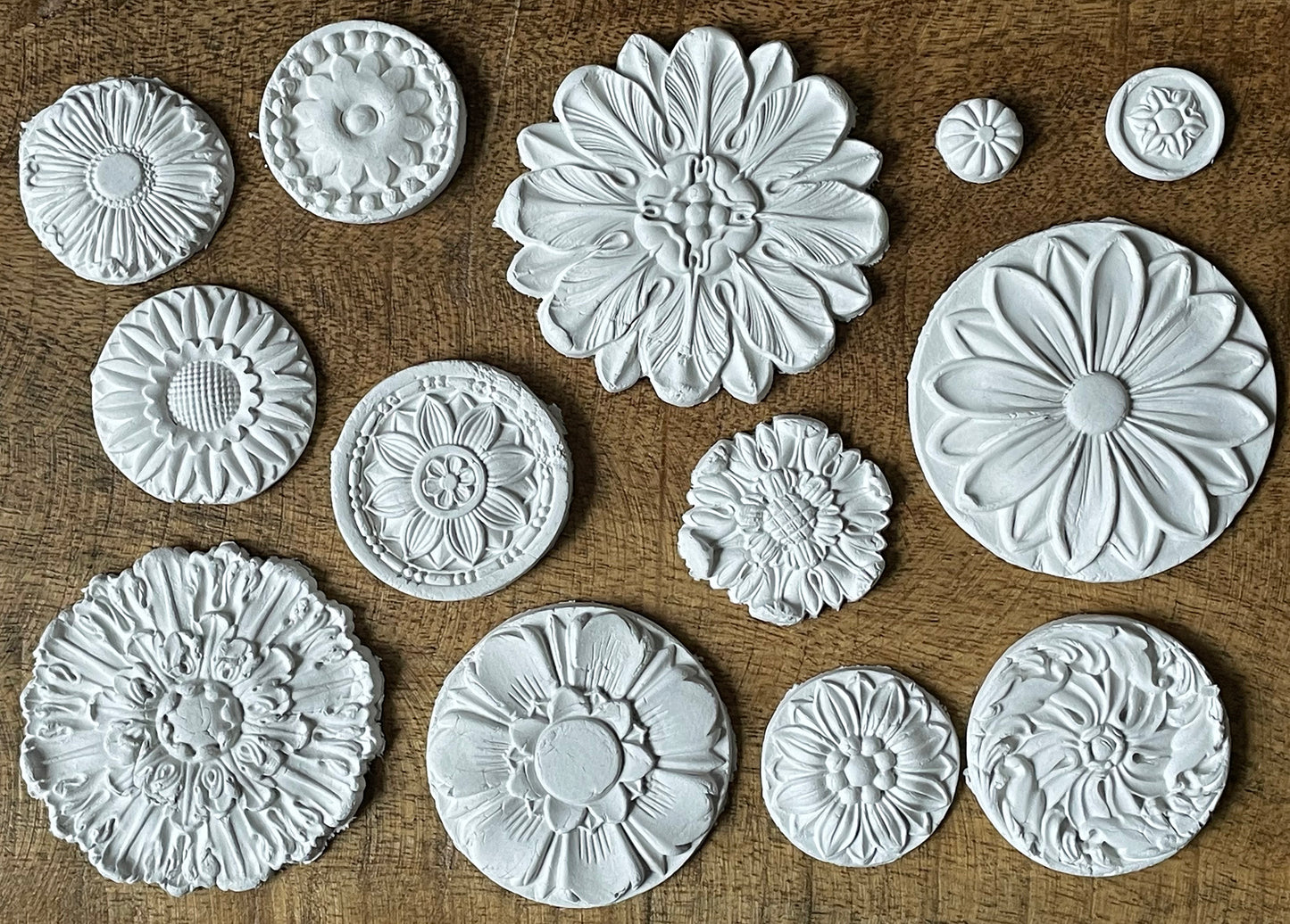 Rosettes IOD décor mould 6 x 10 - by Iron Orchid Designs