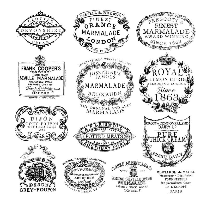Crockery 12 x 12 IOD stamp - by Iron Orchid Designs