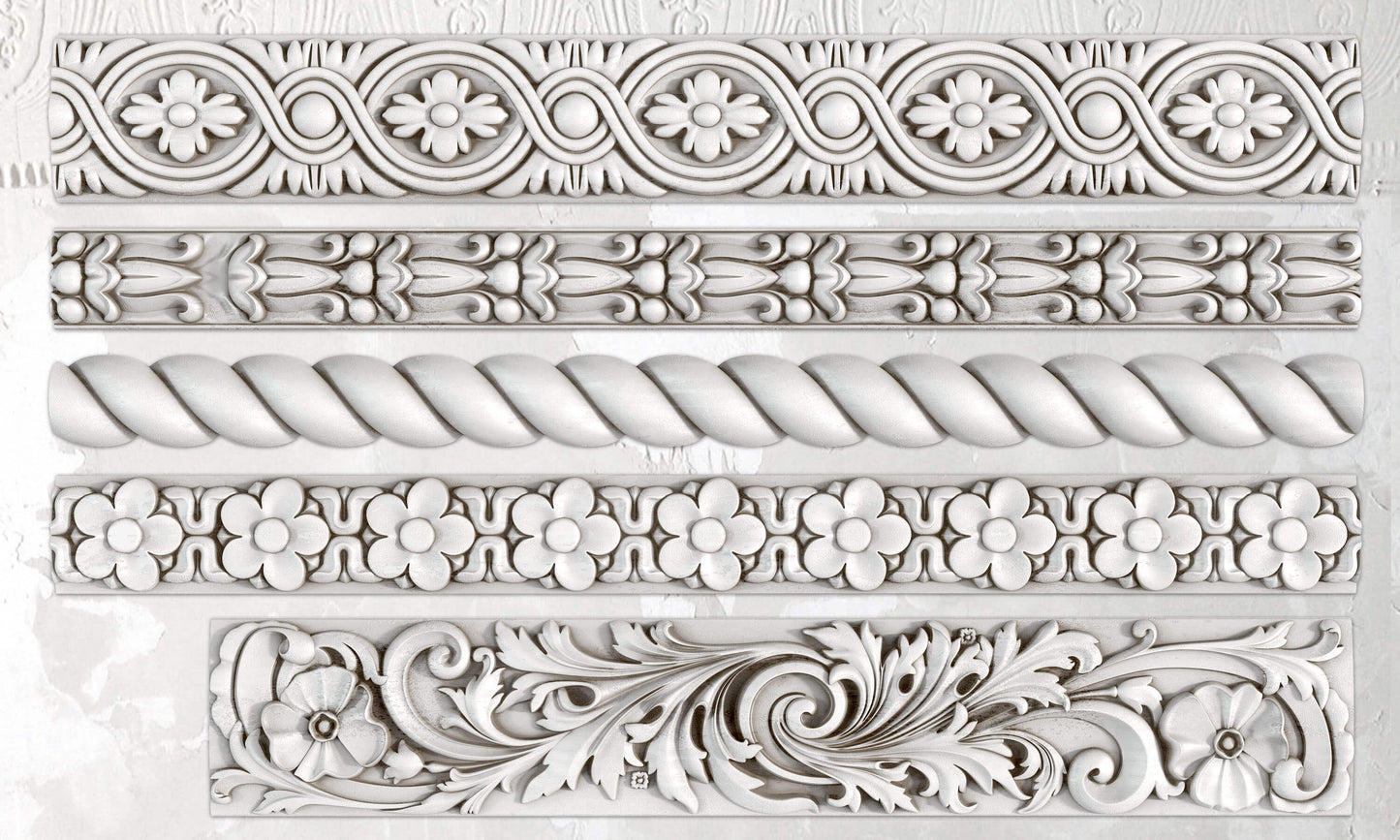 Trimmings 2 IOD décor mould 6 x 10 - by Iron Orchid Designs