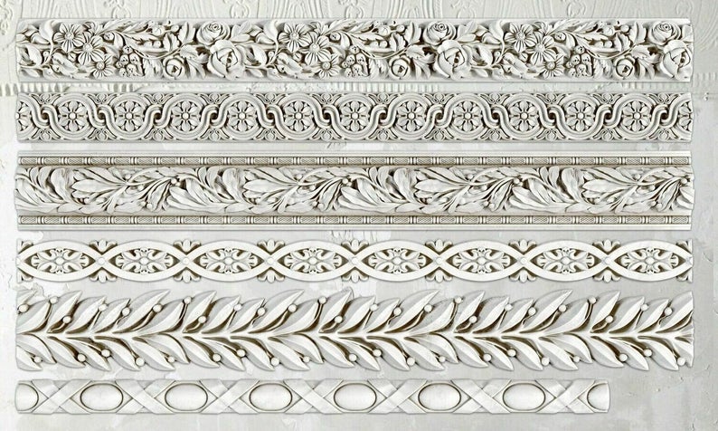 Trimmings 1 IOD décor mould 6 x 10 - by Iron Orchid Designs