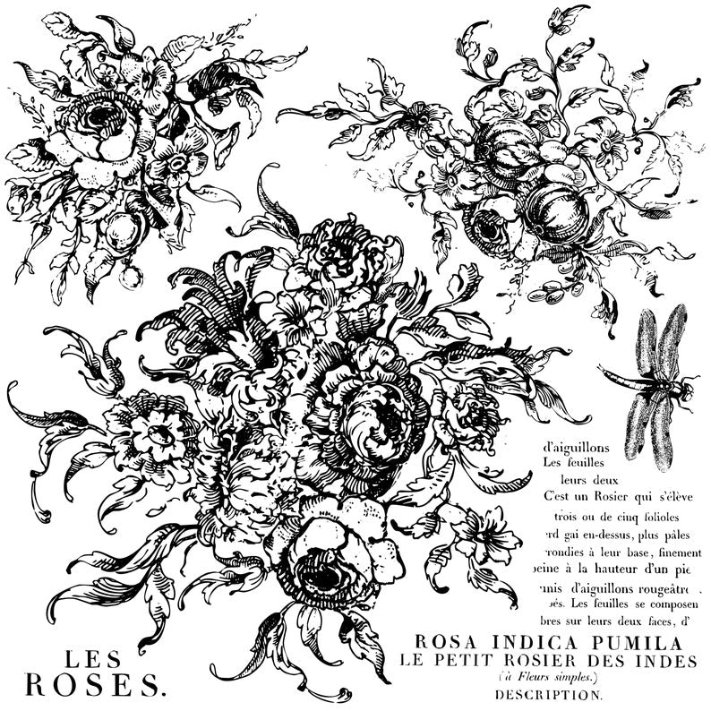 Rose Toile 12 x 12 IOD stamp - by Iron Orchid Designs