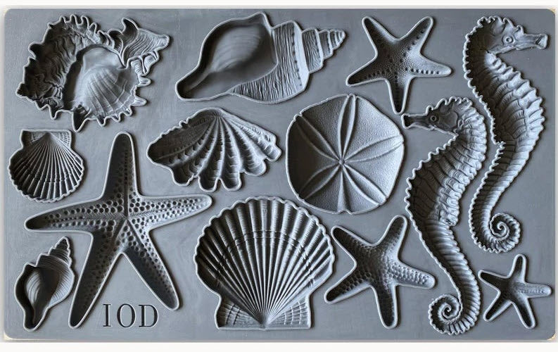 Sea shells IOD décor mould 6 x 10 - by Iron Orchid Designs