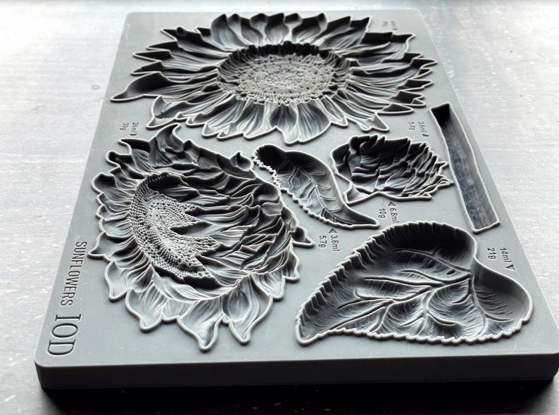 Sunflowers IOD décor mould 6 x 10 - by Iron Orchid Designs