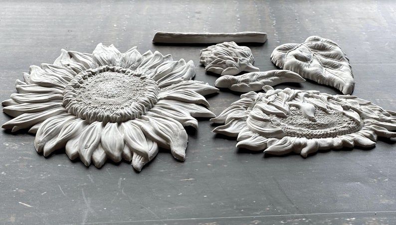 Sunflowers IOD décor mould 6 x 10 - by Iron Orchid Designs