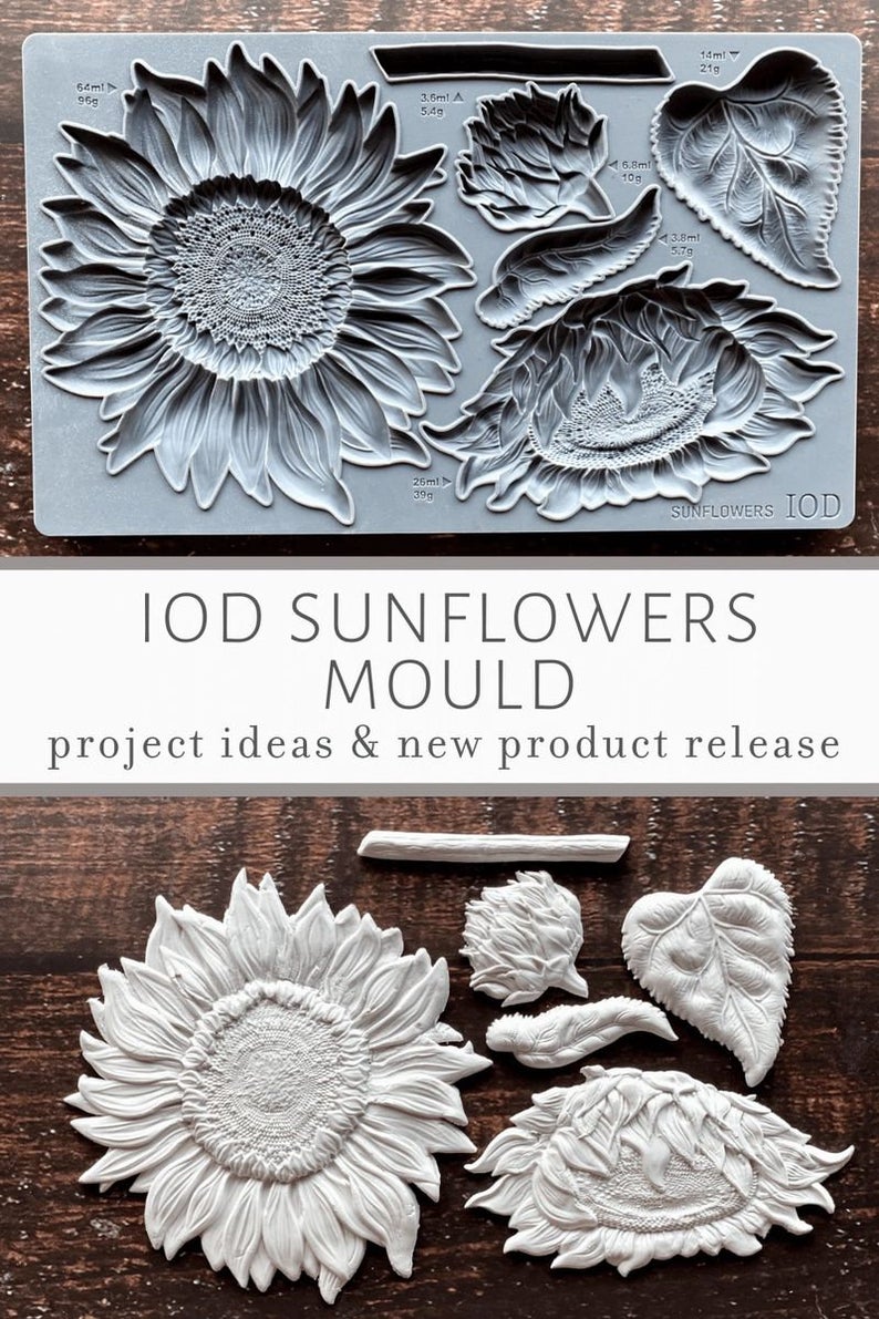 Sunflowers IOD décor mould 6 x 10 - by Iron Orchid Designs