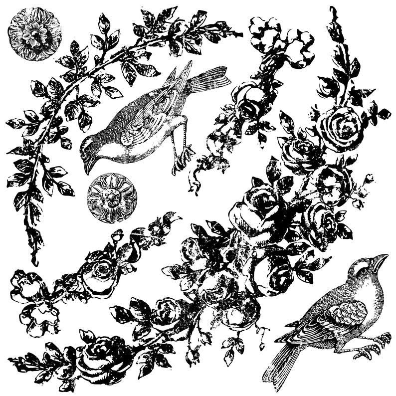 Floral swags 12 x 12 IOD stamp - by Iron Orchid Designs