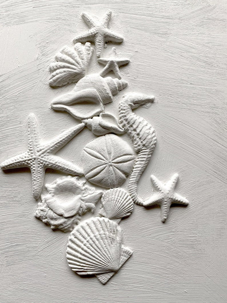 Sea shells IOD décor mould 6 x 10 - by Iron Orchid Designs