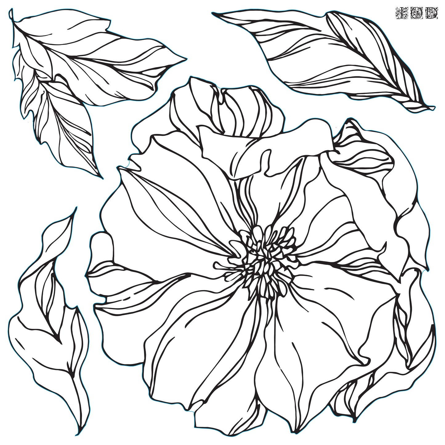Peonies 12 X 12 IOD stamp 2 sheets