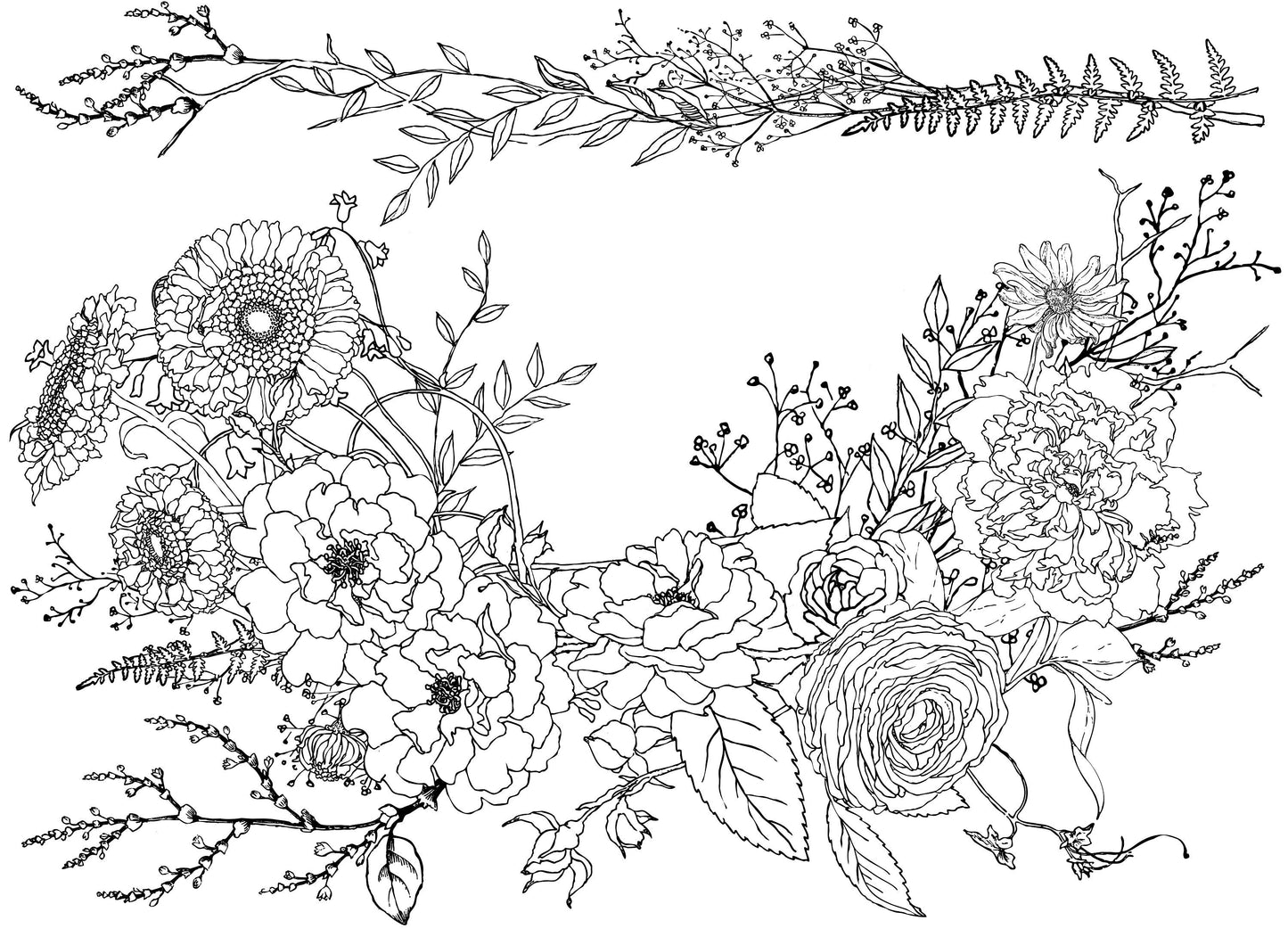 IOD transfer Winter's song wreath paintable Transfer pad with (4) 12 X 16 Sheets by Iron Orchid Designs Furniture transfer decal