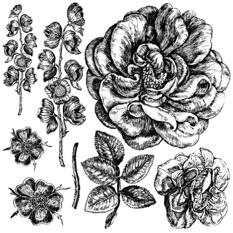 Lady shalott 12 X 12 IOD stamp 2 sheets - by Iron Orchid Designs