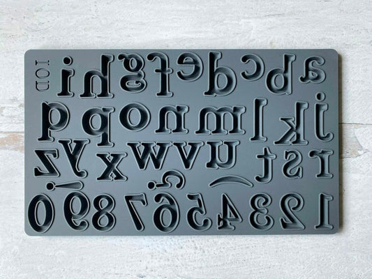 Harper IOD décor mould 6 x 10 - by Iron Orchid Designs - lowercase letters