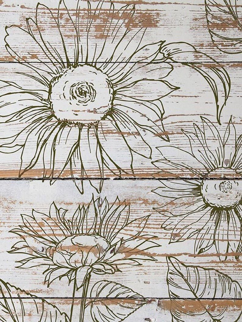 Sunflowers 12 X 12 IOD stamp 2 sheets - by Iron Orchid Designs