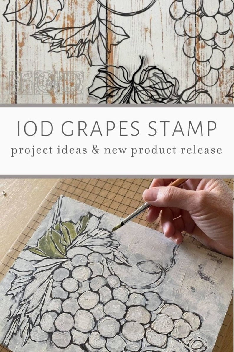 Grapes 12 X 12 IOD stamp 2 sheets - by Iron Orchid Designs