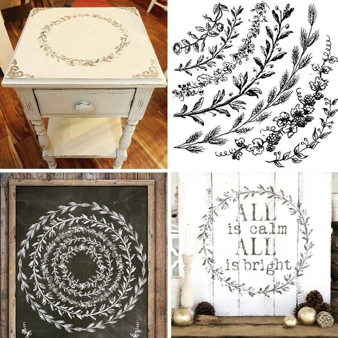 Wreath Builder 12 ×12 IOD stamp - by Iron Orchid Designs
