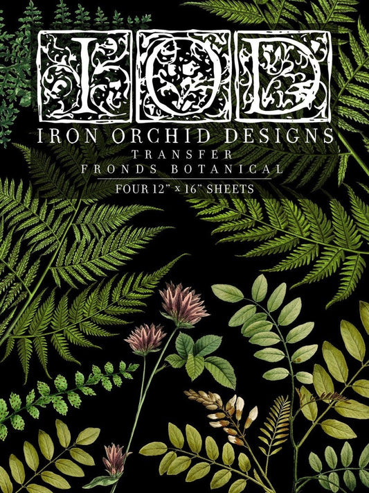 IOD transfer Fronds Botanical Transfer pad with (4) 12 X 16 Sheets by Iron Orchid Designs Furniture transfer decal