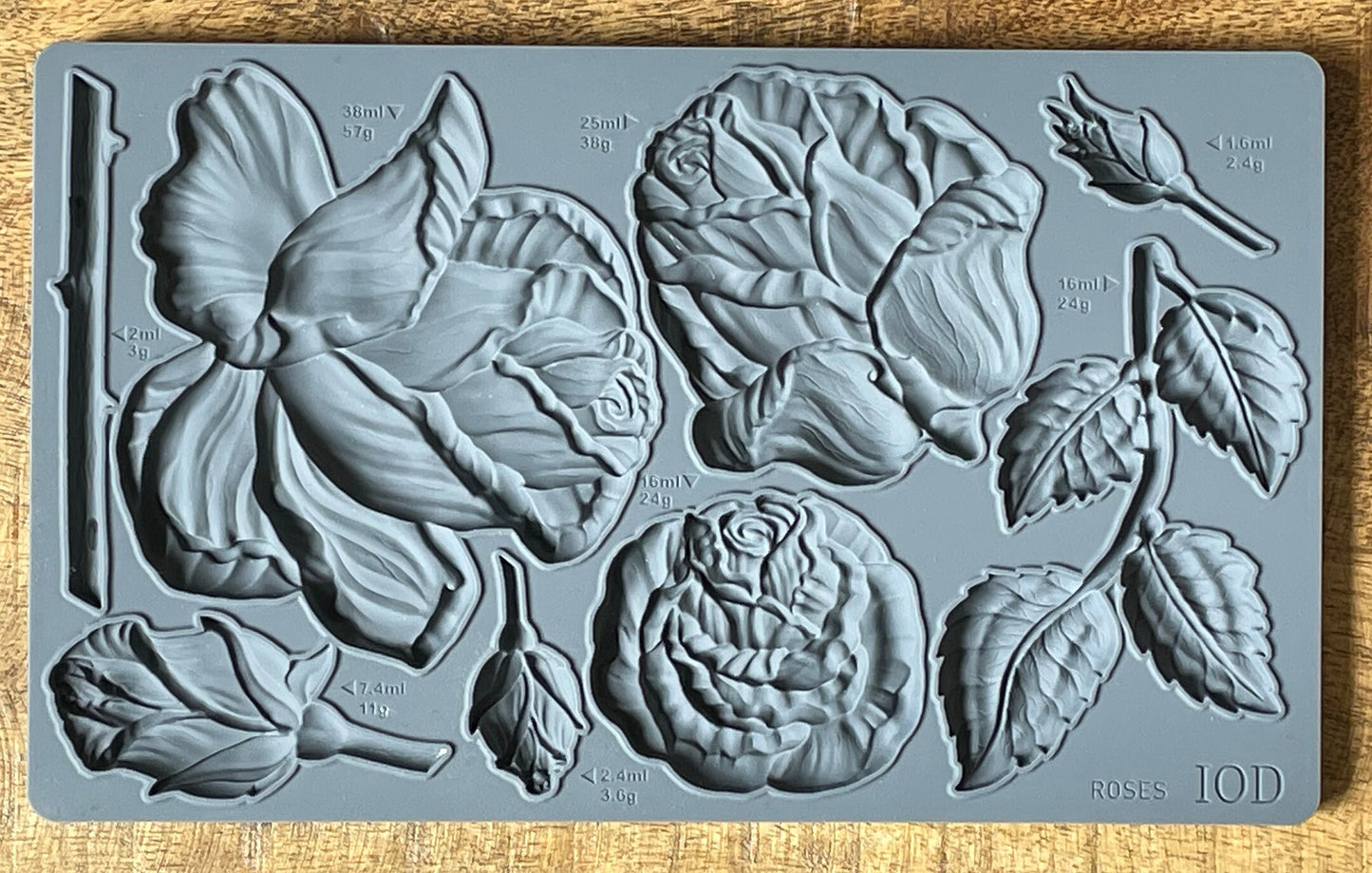 Roses IOD décor mould 6 x 10 - by Iron Orchid Designs