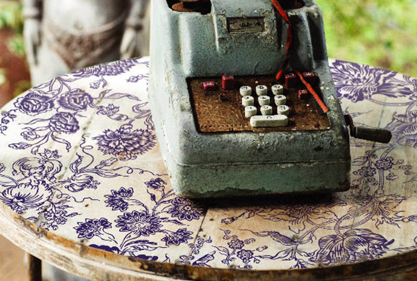 Indigo Floral IOD Paint Inlay by Iron Orchid Design