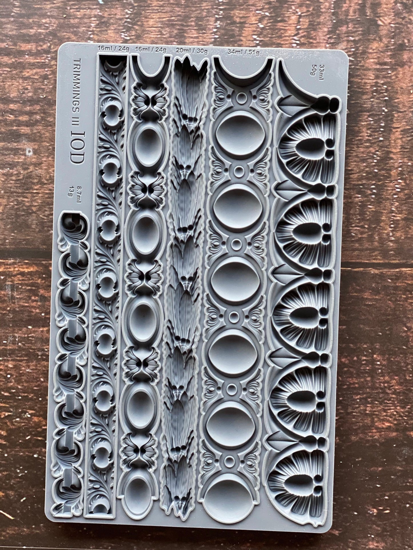 Trimmings 3 IOD décor mould 6 x 10 - by Iron Orchid Designs